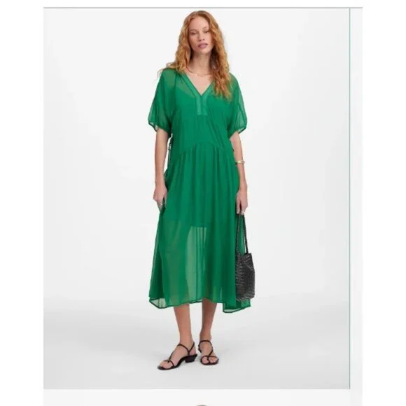 green emerald velvet dress Madewell NWT T-Shirt Dress, Forest Womens Size S